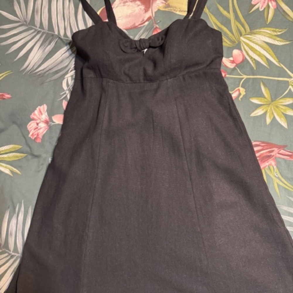 LOFT black linen dress